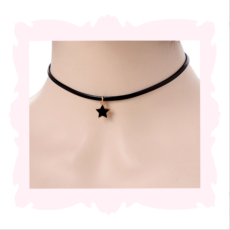 Vòng cổ dây chuyền choker nữ vải mặt ngôi sao phong cách hàn quốc cá tính