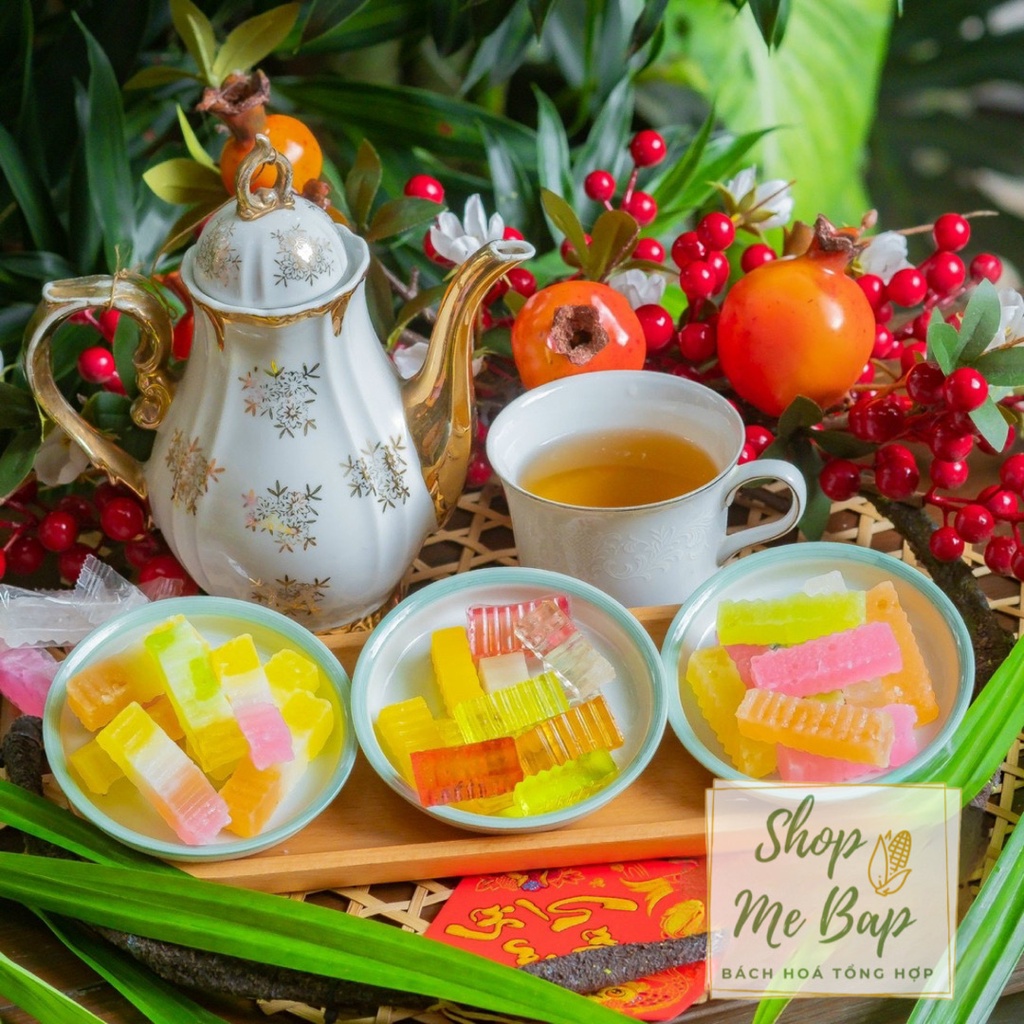 Mứt Rau Câu 3 Vị 500g - Vị Giòn, Sữa GIòn, Dẻo -  không phẩm màu Shop Mẹ Bắp