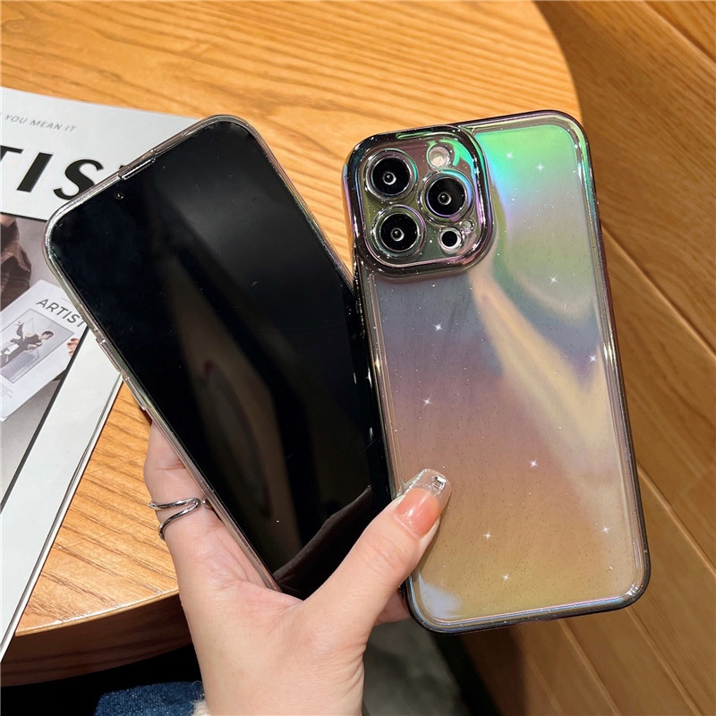 Ốp Điện Thoại Dẻo Trong Suốt Họa Tiết Bầu Trời Đầy Sao Cho iPhone 14 13 12 11 Pro Max XS XR X