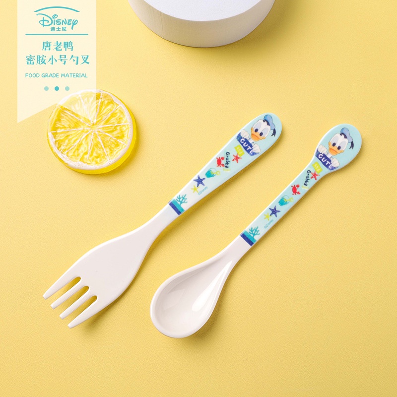 Bộ Muỗng Nĩa Cỡ Nhỏ Bằng Melamine In Hoạt Hình Disney Dễ Thương Cho Bé