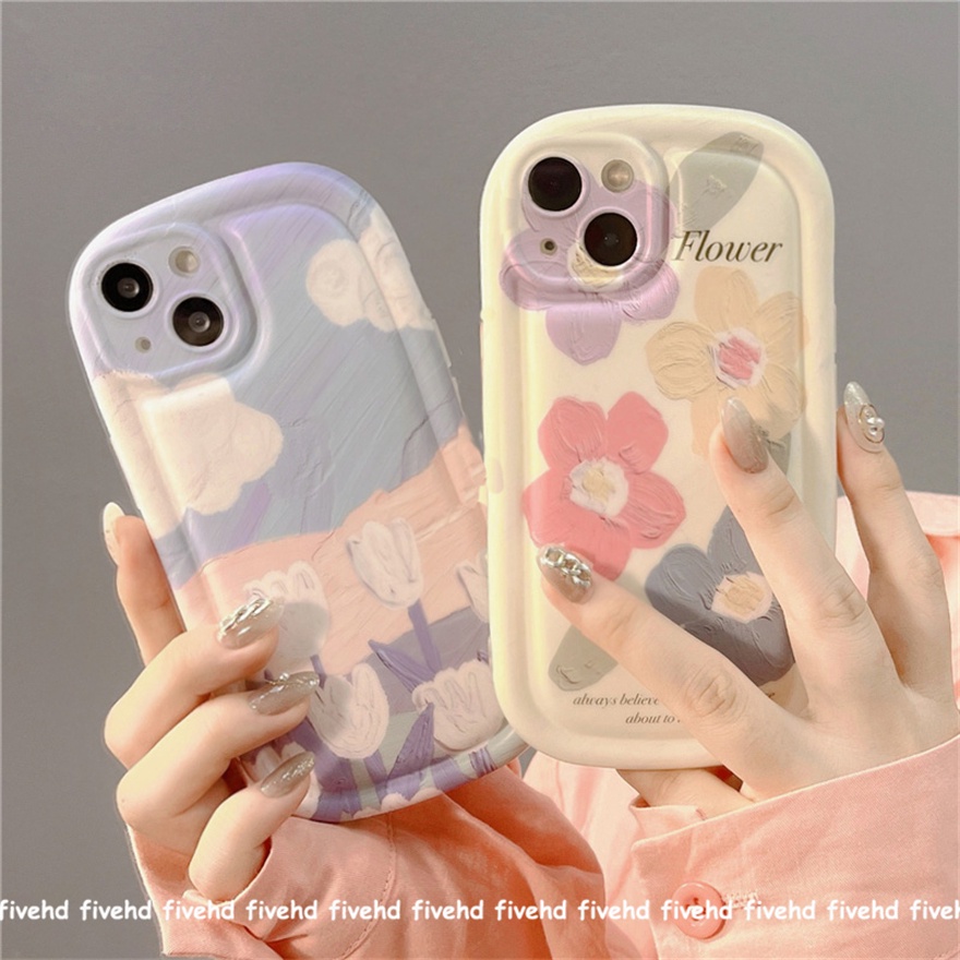 Ốp Điện Thoại Họa Tiết Hoa & Xà Phòng Chống Sốc Cho iPhone 14 13 12 11 Pro Max X XR Xs Max 8 7 Plus SE 2020