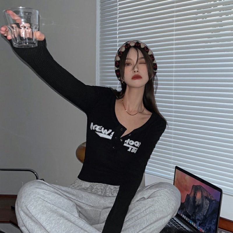 IELGY  Áo Thun Dáng Ôm Gợi Cảm Thời Trang Cho Nữ