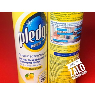 Bình xịt đánh bóng gỗ pledge 330ml