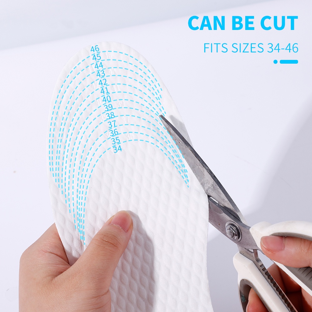 1 Cặp Đệm Lót Giày Mềm Mại Thoáng Khí Thấm Hút Mồ Hôi Chống Trượt Cắt Được Dành Cho Nam Nữ