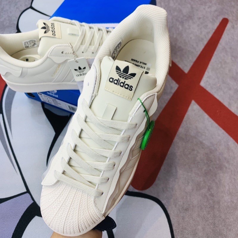 Giày Thể Thao nam nữ adidas superstar 3 màu kem,hồng,xanh bản Best S.Cấp Full box bill