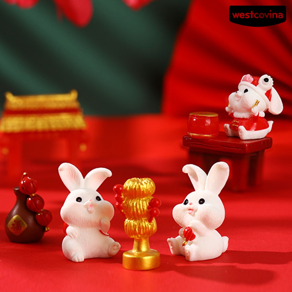 [Hot]☃Set 2 / 3 Mô Hình Thỏ Trung Hoa Trang Trí Năm Mới