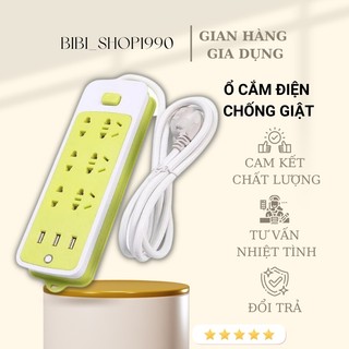 Ổ điện kiêm cổng usb sạc điện thoại màu xanh