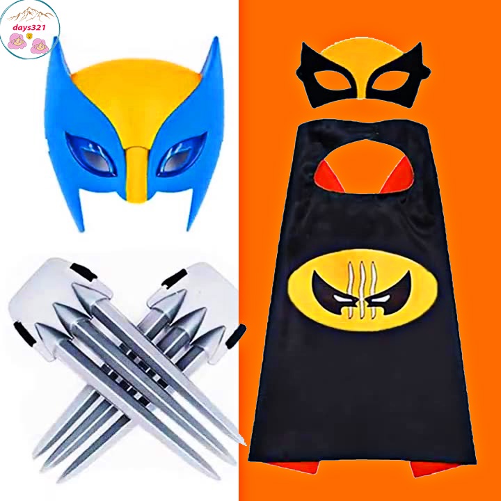 SET đồ hoá trang NGƯỜI SÓI wolverine bộ áo choàng cosplay đồ siêu nhân marvel cho bé