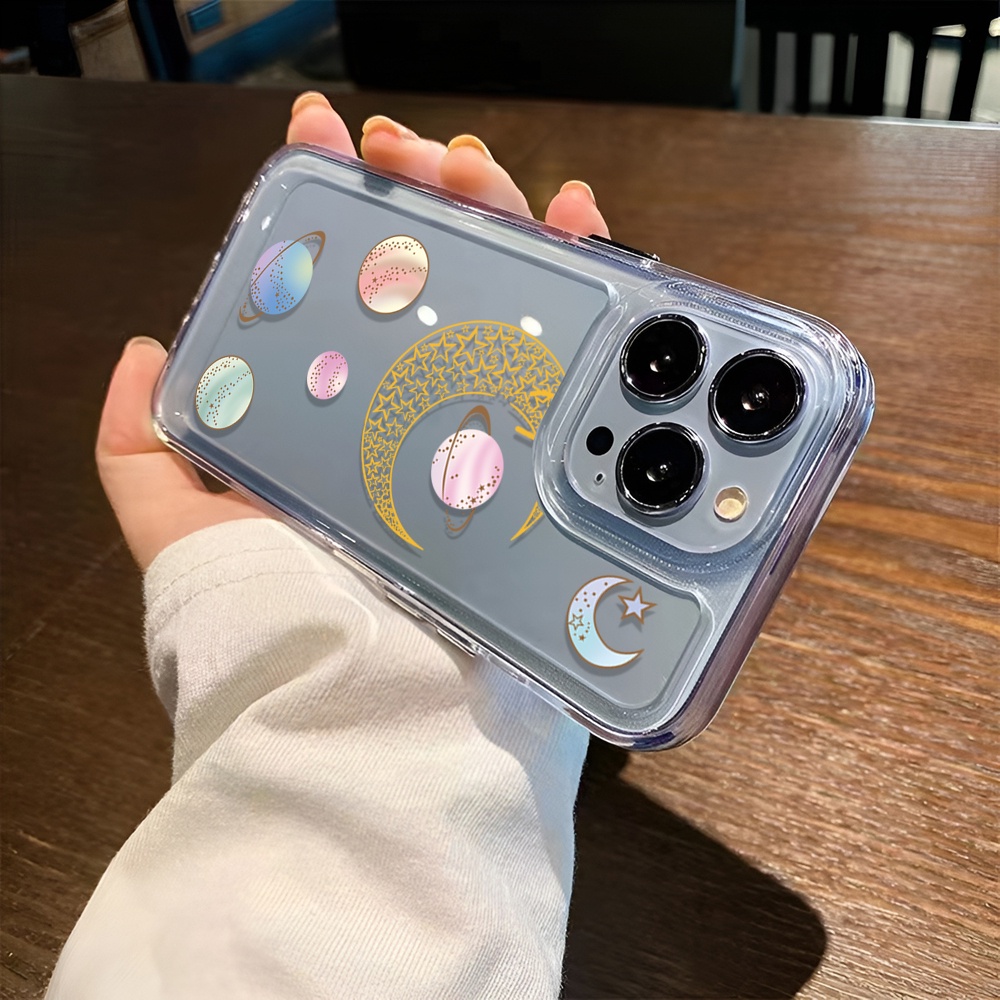 Ốp Điện Thoại Trong Suốt Hình Mặt Trăng Cho iphone 14ProMax 14Plus 13 11 12 7Plus X XR XS Max 8 7