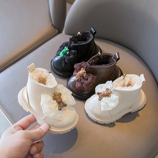 Giày bốt cotton đế mềm cho bé gái