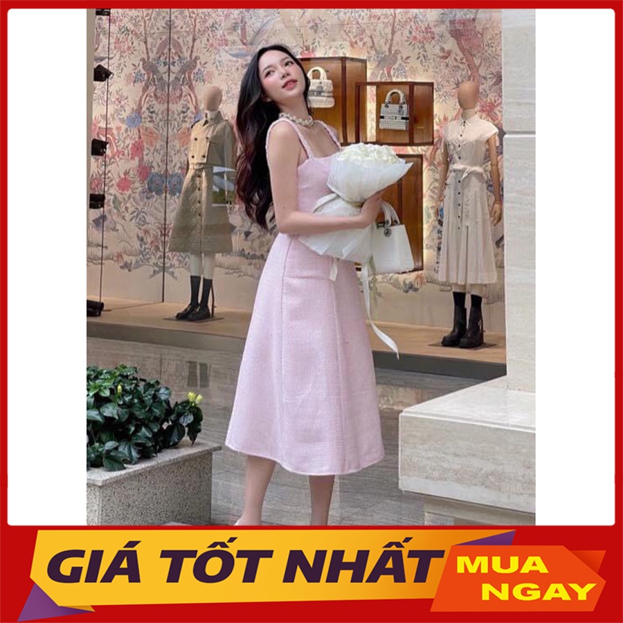 Váy 2 Dây Chất Dạ Dáng Dài Hàng Quảng Châu V3003