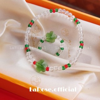 Set vòng tay cỏ bốn lá may mắn