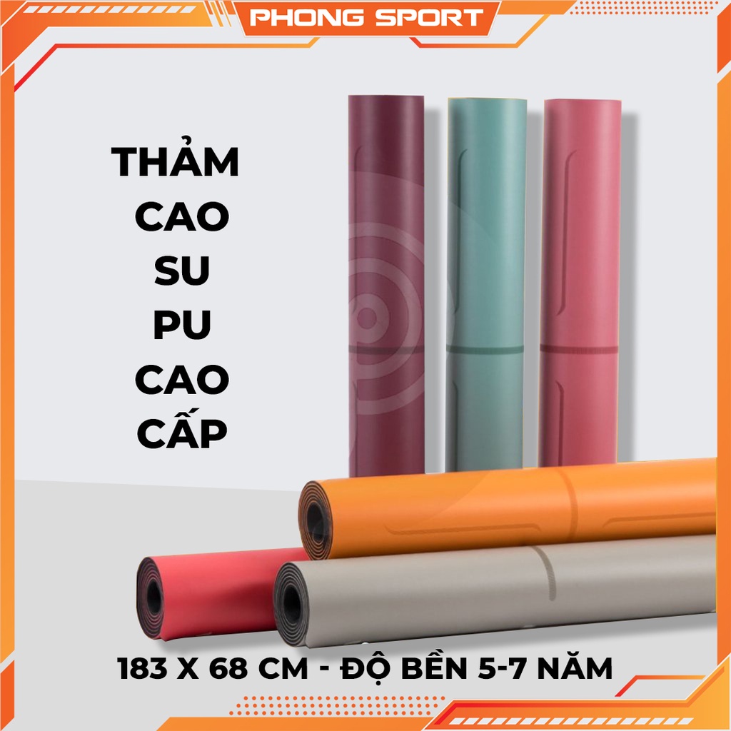 Thảm yoga cao su chất liệu pu cao cấp chống trơn trượt rất tốt bảo hành 12 tháng