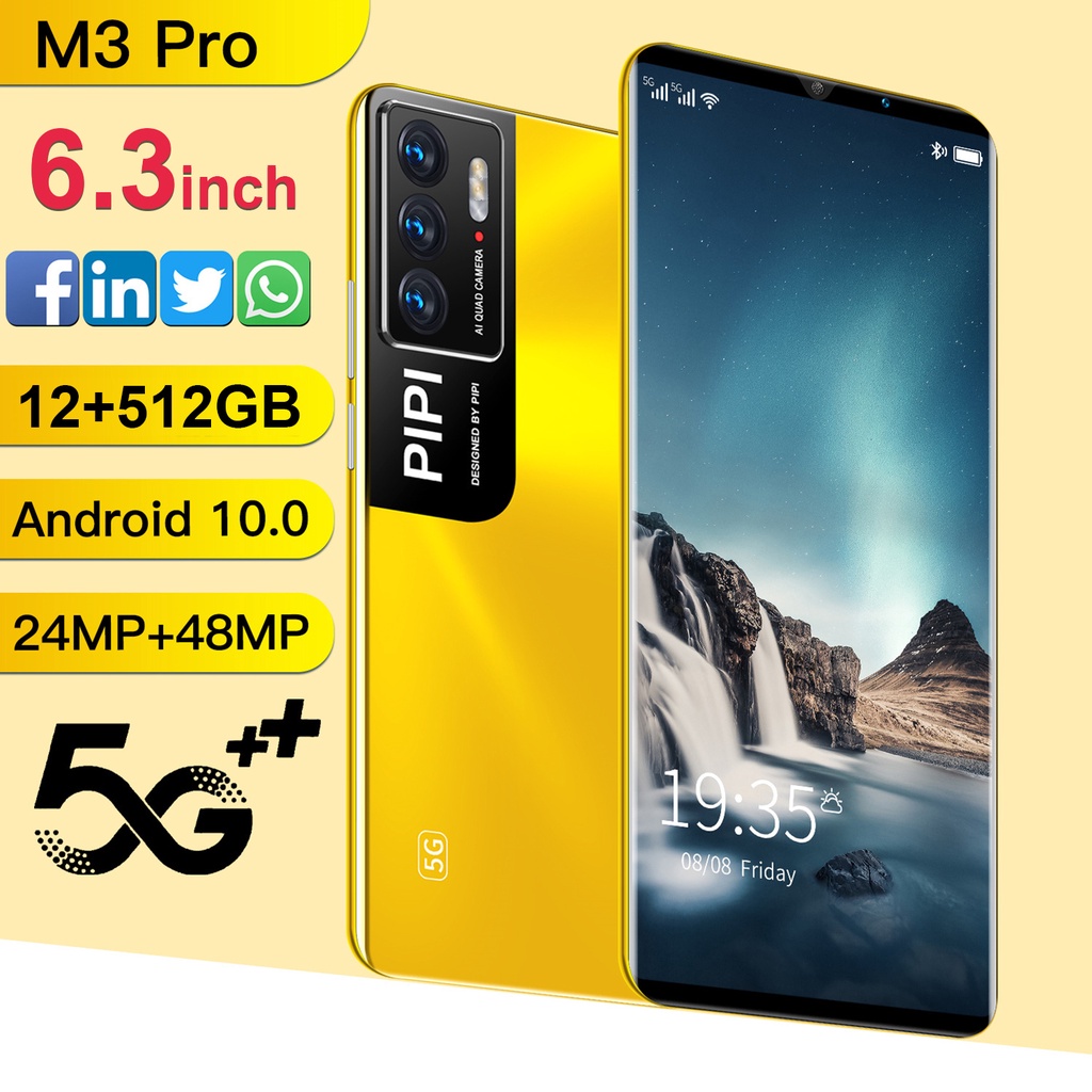 Điện thoại M3 Pro Cần bán điện thoại di động nguyên bản (12GB+512GB) sim kép 5G sạc nhanh trò chơi android điện thoại