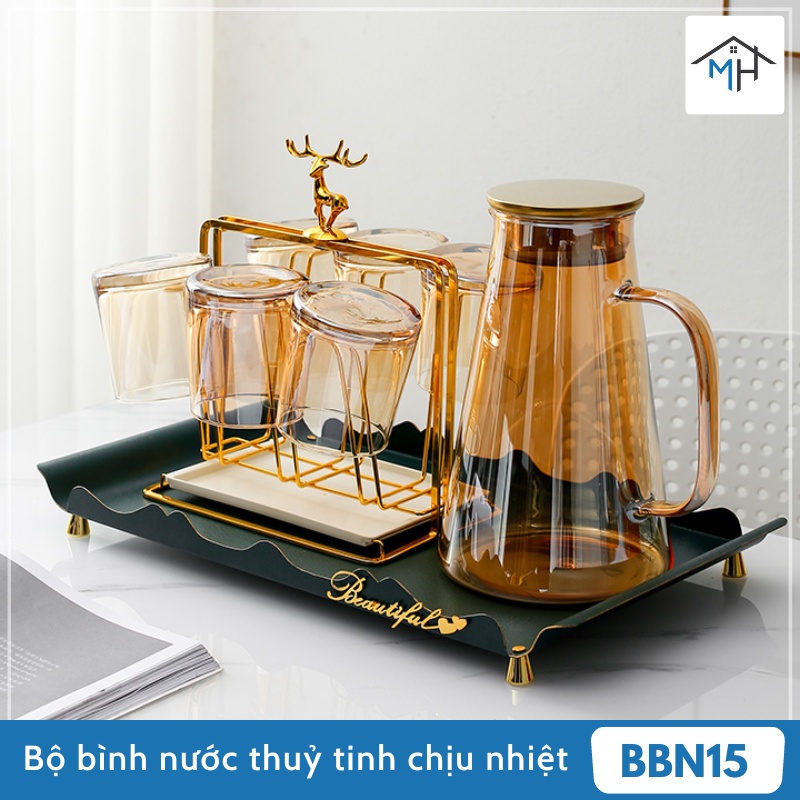 Bộ bình nước thuỷ tinh chịu nhiệt cao cấp - BBN15