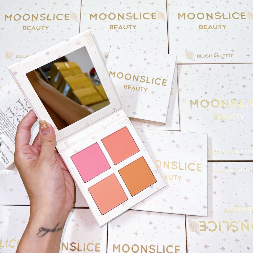 Bảng má hồng Moon Slice Beauty 4 ô & 9 ô chuẩn màu tone cam hồng siêu xinh dành cho makeup TRANCI