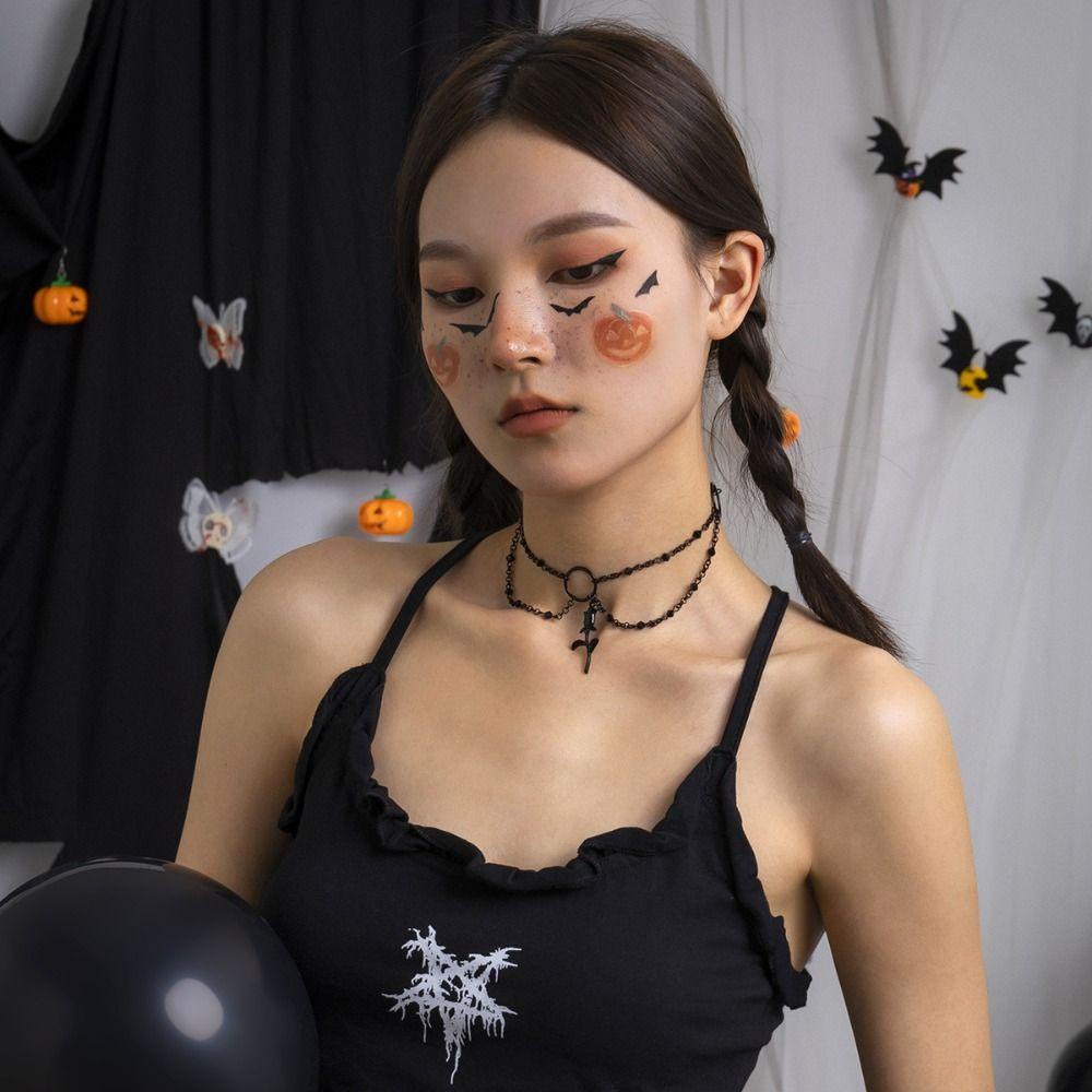 AROMA Vòng Cổ Choker Bằng Hợp Kim Y2K Hình Trái Tim Phong Cách Hàn Quốc Ngọt Ngào