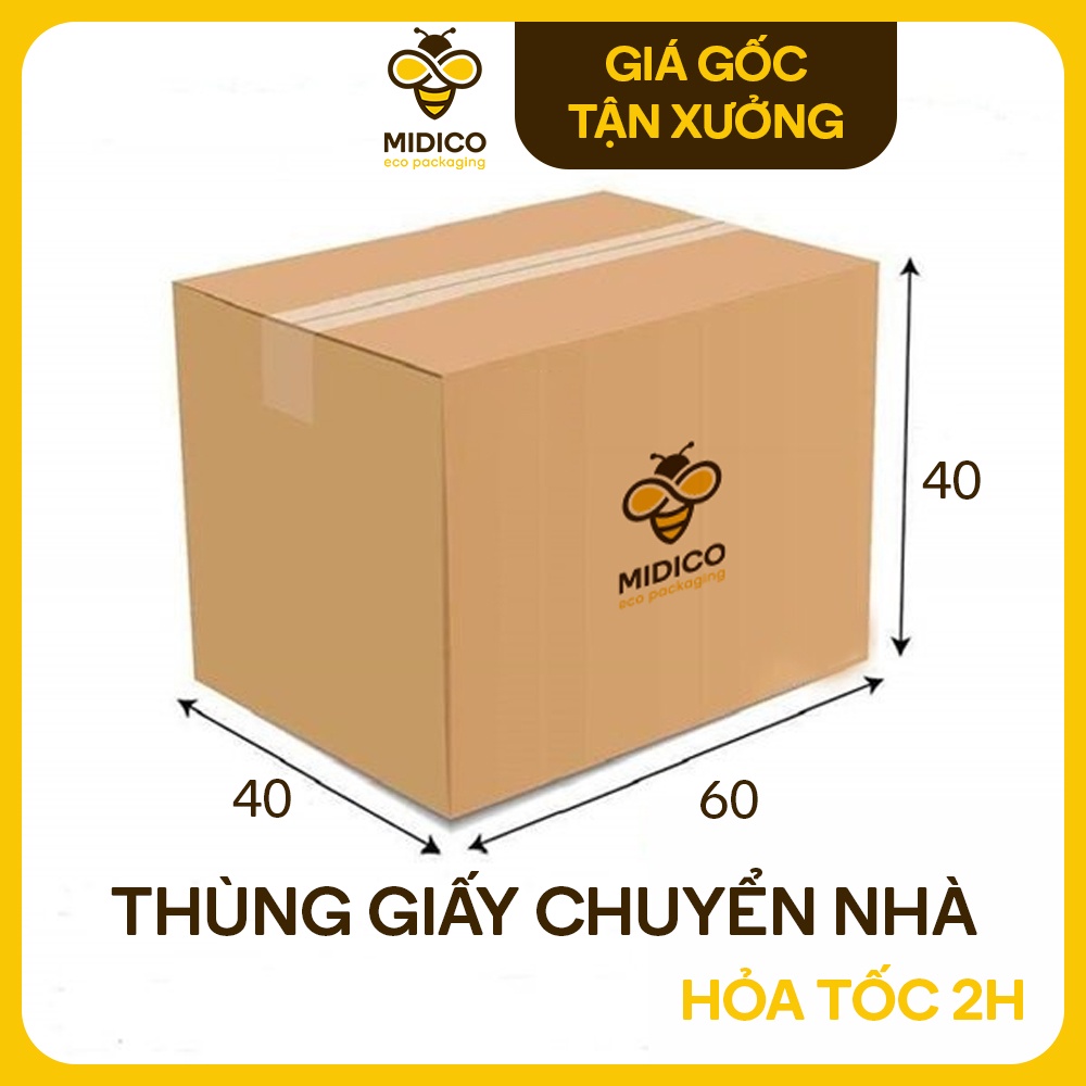 1 Thùng Carton Lớn 60x40x40 cm (5 lớp) | Thùng carton chuyển nhà, văn phòng Hộp Carton Lớn | Thùng đi máy bay