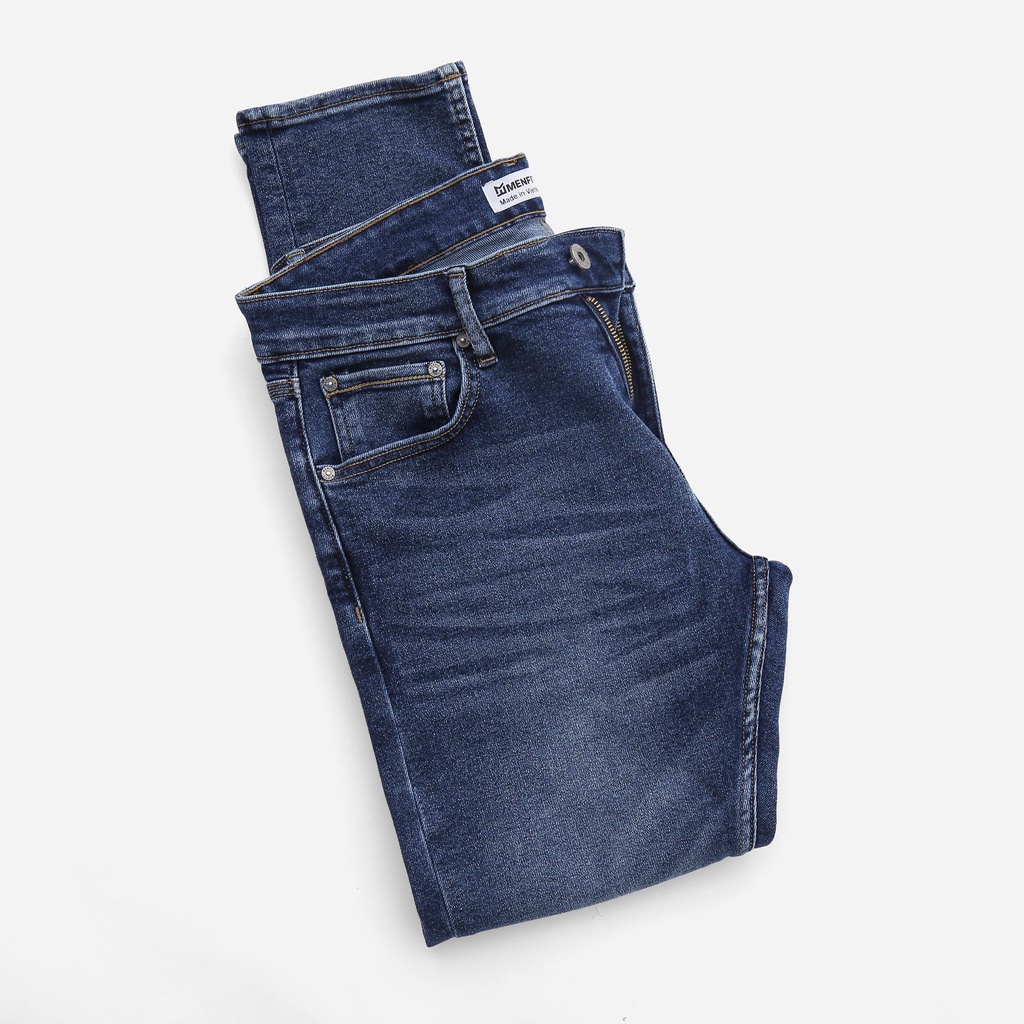 Quần jean nam xanh cao cấp MENFIT 0531 chất denim co giãn nhẹ 2 chiều, chuẩn form, thời trang