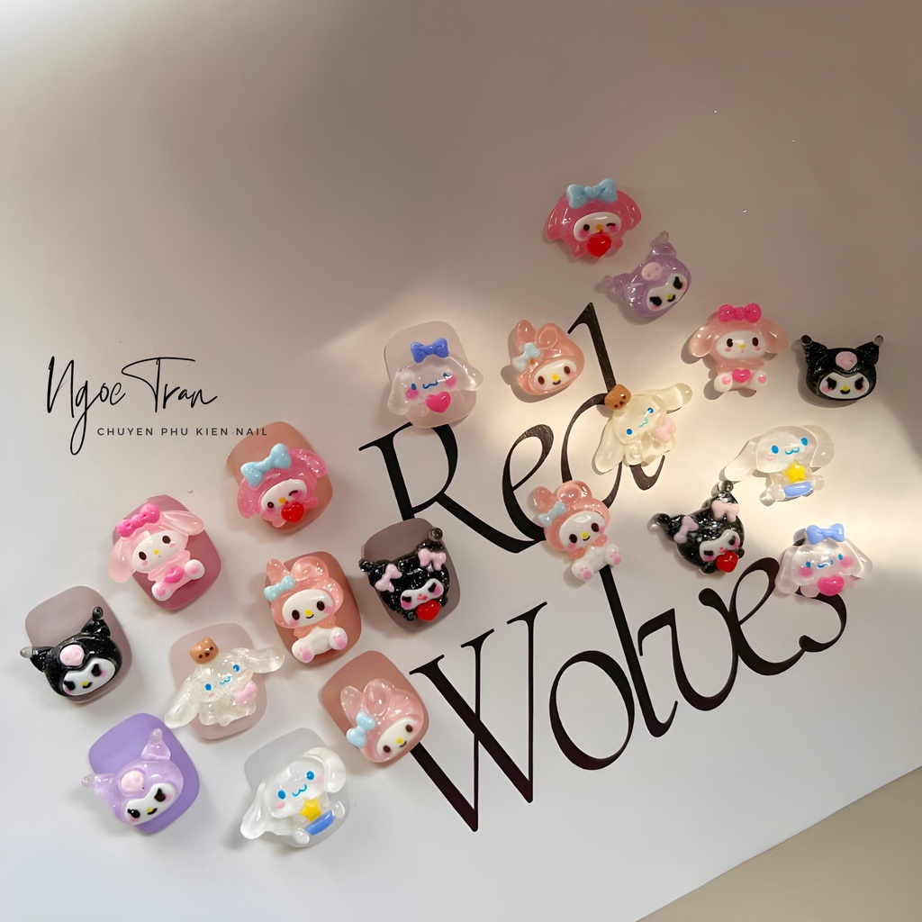 Charm Thú Hoạt Hình Sanrio Ngọt Ngào | Kuromi Cinnamaroll Hello Kitty Bóng