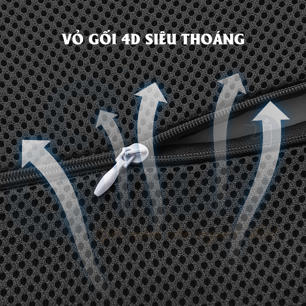 Đệm tựa lưng ghế văn phòng, ô tô cao su non Ema - Vỏ gối 4D tổ ong siê