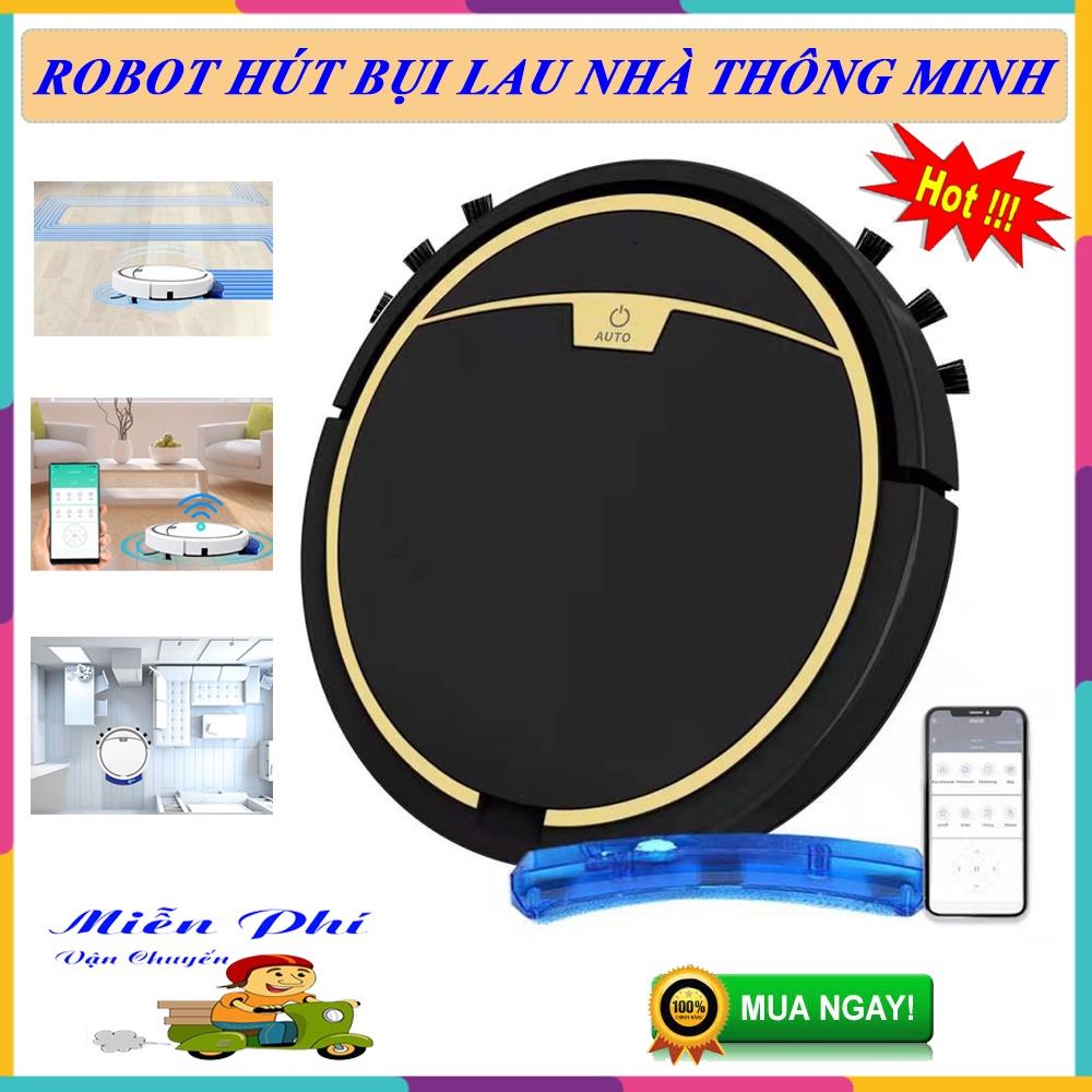 Robot Hút Bụi Lau Nhà, Máy Hút Bui Thông Minh RS600. Cảm Biến Chống Rơi, Điều Khiển Qua App, Lực Hút Siêu Khỏe! BH 1 năm