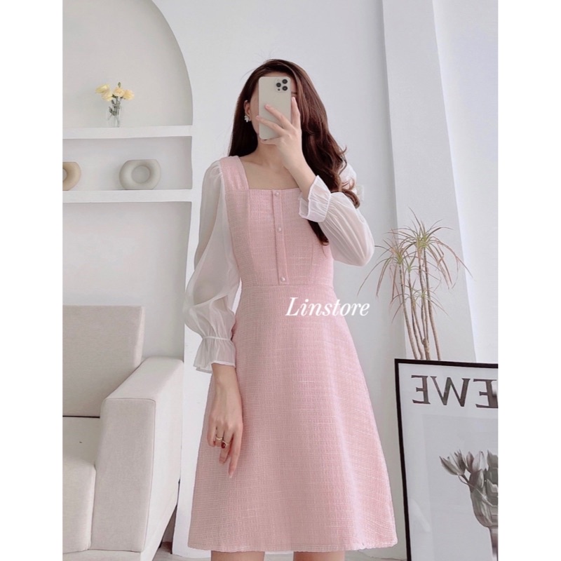 Váy thiết kế dạ tweed 2 lớp sang chảnh LINDesign | BigBuy360 - bigbuy360.vn