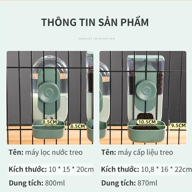 Bình Đựng Thức Ăn Nước Uống Tự Động Gắn Chuồng Cho Thú Cưng