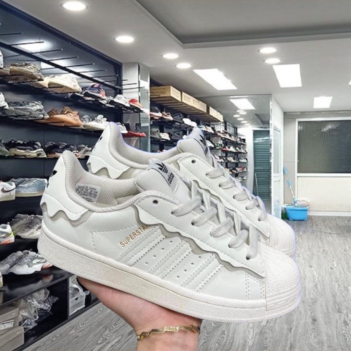 Giày Superstar Cloud White,Giày thể thao adidas superstar màu kem bản đẹp full box - bill