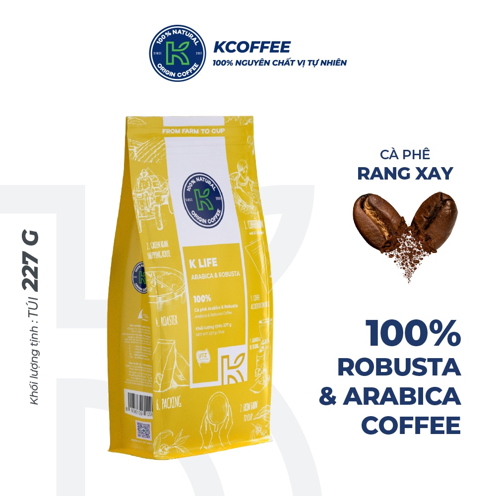 Hộp quà cà phê rang xay Robusta Arabica và cà phê hoà tan Love Box 4 thương hiệu K Coffee