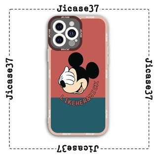 Ốp lưng iphone và samsung xiaomi oppo cạnh vuông Jicase mickey che mặt 