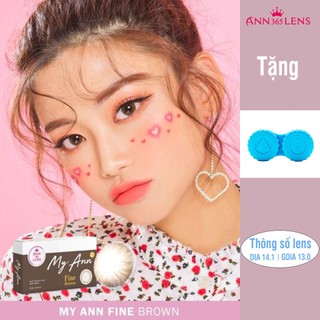 Kính áp tròng 1 tháng màu nâu Fine Brown Ann365 Dành cho mắt nhạy cảm đeo siêu êm