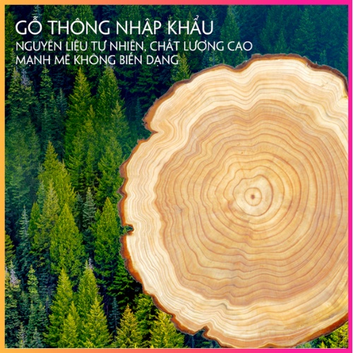 Cũi cho bé , Nôi cũi gỗ 2 tầng cho bé chất liệu gỗ thông size 105*60*85cm