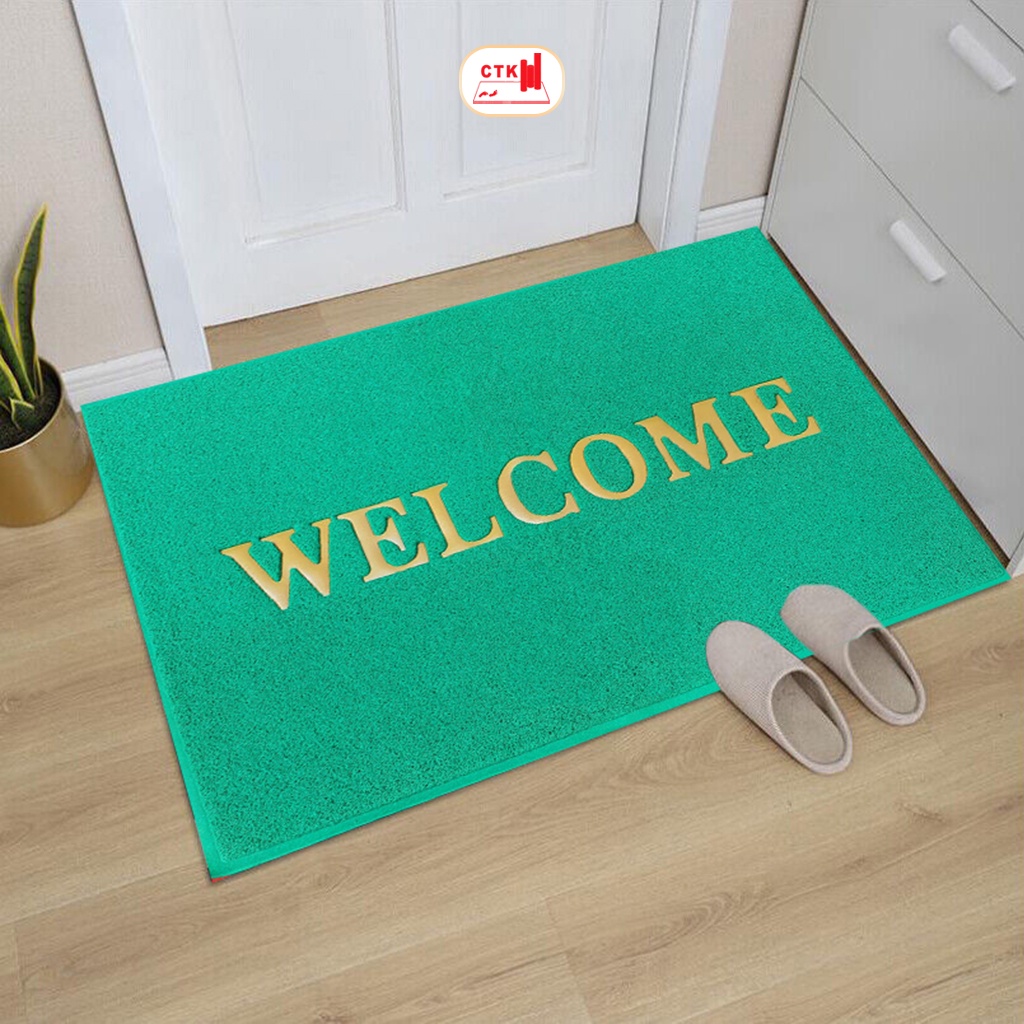 Thảm nhựa chùi chân Welcome size nhỏ, chống thấm nước 40cm x 60cm, 50cm x 70cm, 60cm x 90cm
