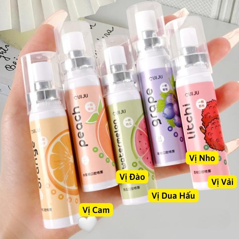Xịt Thơm Miệng Hương Trái Cây Loại Bỏ Hơi Thở Có Mùi Dung Tích 22ml Chai Xịt Thơm Miệng Giúp Hơi Thở Thơm Mát