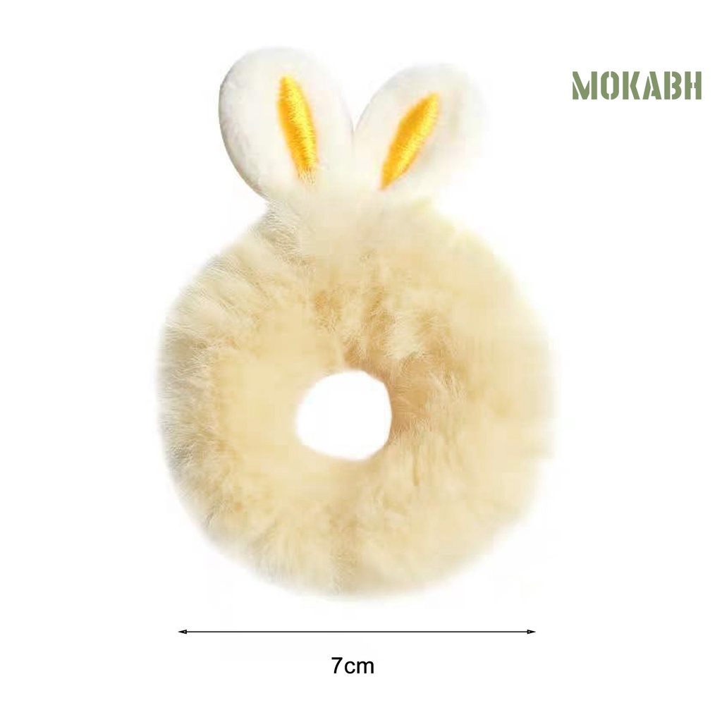 [mokabh] Dây Buộc Tóc Co Giãn Tốt Đính Tai Thỏ Hoạt Hình Bằng Lông Thỏ Giả Thoải Mái Độ Co Giãn Cao Trang Trí Sức Khỏe Hàng Ngày Cuộc Sống Hàng Ngày