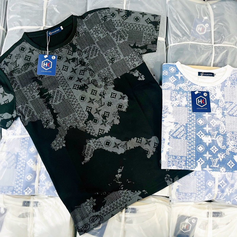 Áo thun nam cổ tròn, áo phông nam phối in hình form ôm dáng chuẩn chất vải cotton thoáng mát