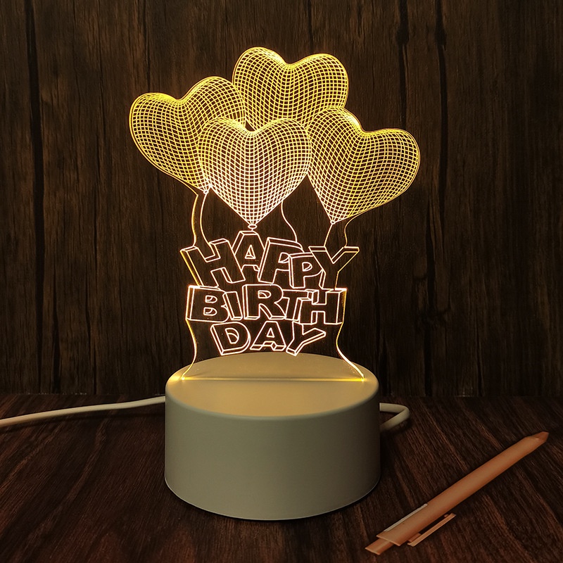 Đèn trang trí bàn làm quà tặng, đèn decor có LED 3 màu điều chỉnh bằng nút cảm ứng với nhiều kiểu dáng