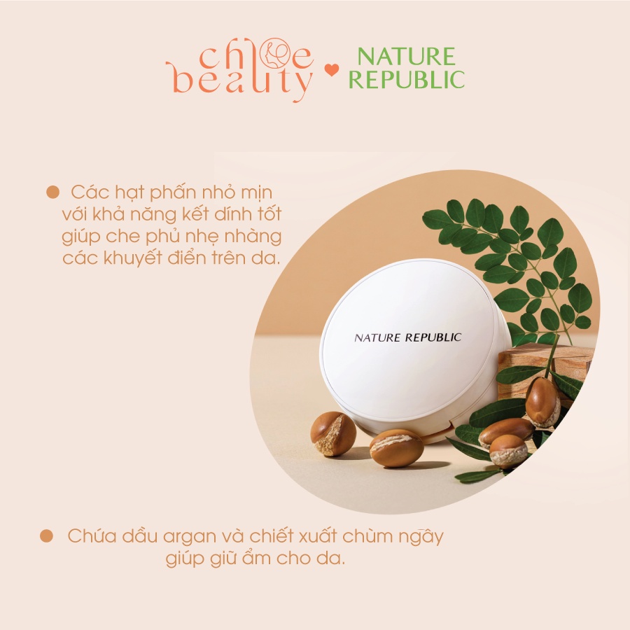 Phấn phủ mịn màng NATURE REPUBLIC Nature Origin Cover Two Way Pact 9g