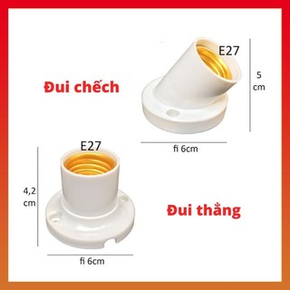 Đuôi đèn e27 thẳng, xéo, đa năng