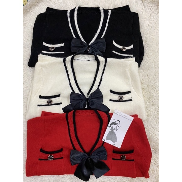 Áo len Nữ kèm nơ hottrend 2022 hàng QC cao cấp