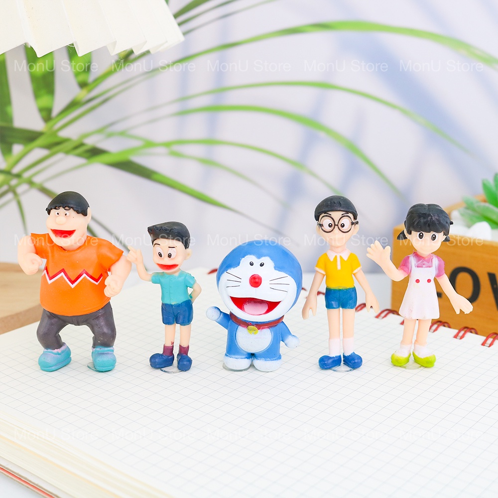 Set 5 mô hình mini nhân vật Doraemon, Nobita, Chaien, Shizuka, Suneo dễ thương cute MON0357 TooYoo