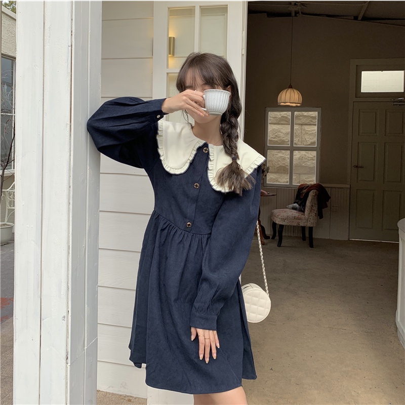 Đầm Cổ Búp Bê Phong Cách Pháp Thanh Lịch Cho Nữ