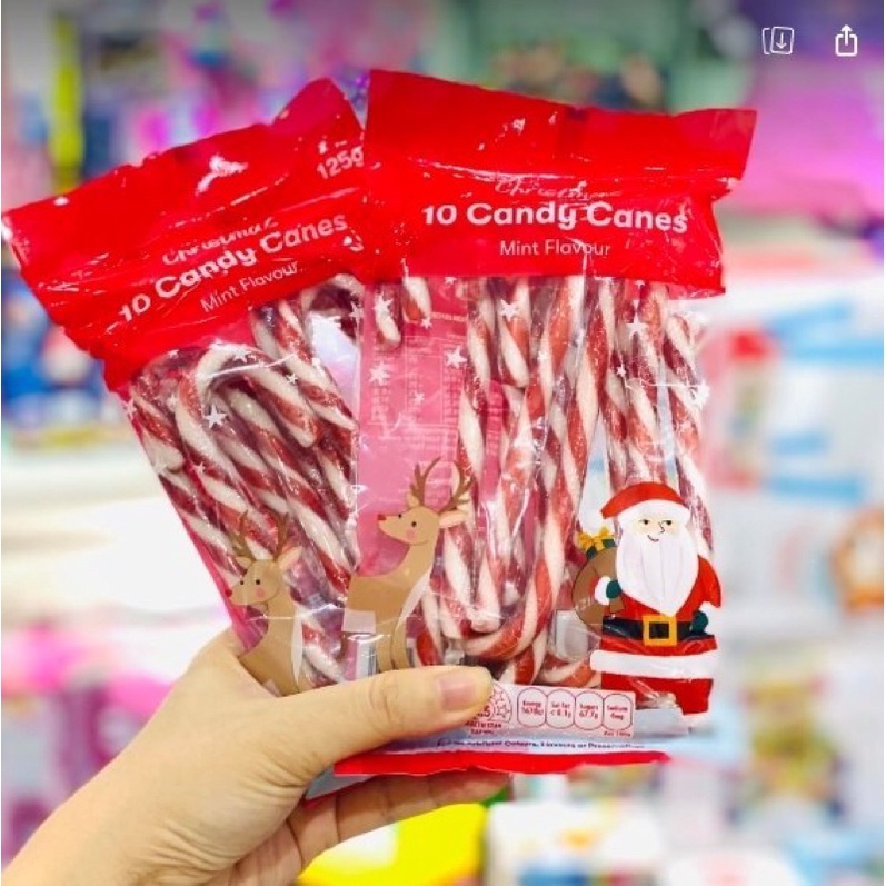 Túi kẹo gậy 10 cây Noel hàng Úc