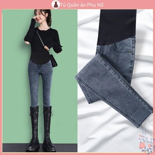 Quần Bầu Mùa Đông Quần Jogger Nữ Quần Jean Dài Dáng Ôm Co Giãn Tốt Thời Trang Xuân Thu Cho Mẹ