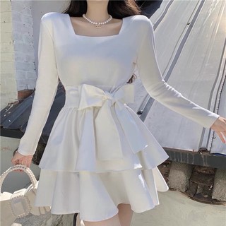Váy dáng xòe kèm đai thắt eo Basic siêu xinh - Hana66