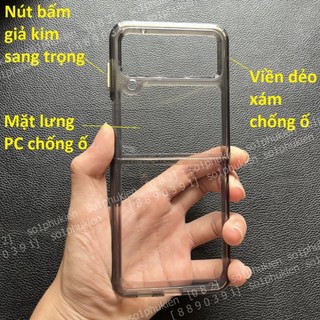 Ốp lưng Samsung Galaxy ZFlip 3 (Z Flip 3) viền dẻo màu tối và lưng pc cứng chống ố đục