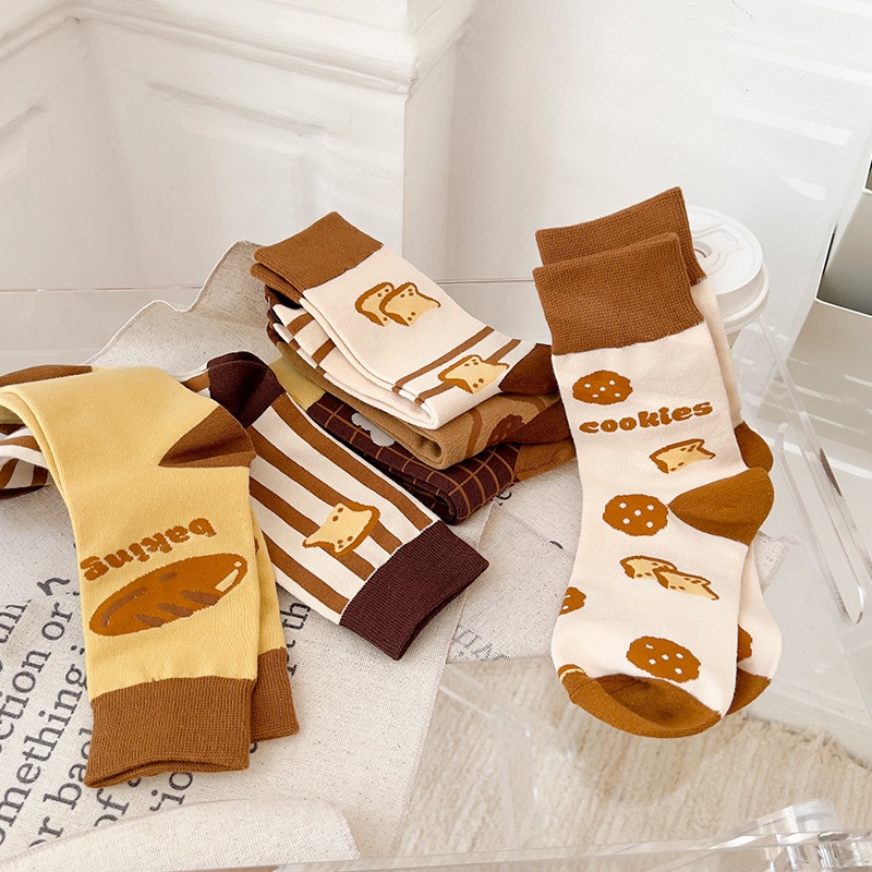 Vớ Nữ In Họa Tiết Gấu Hoạt Hình Dễ Thương D136