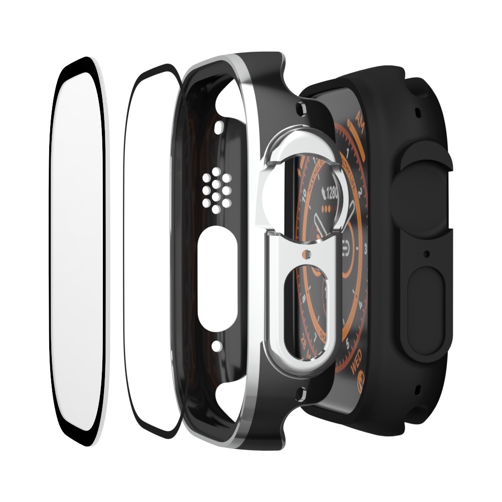 Ốp Bảo Vệ Bằng PC Cứng + Kính Cường Lực Dành Cho Apple Watch 8 Ultra 49mm iWatch 8Ultra 49mm