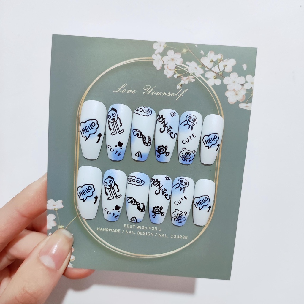 Bộ 24 Móng Tay Giả Trang Trí Nghệ Thuật